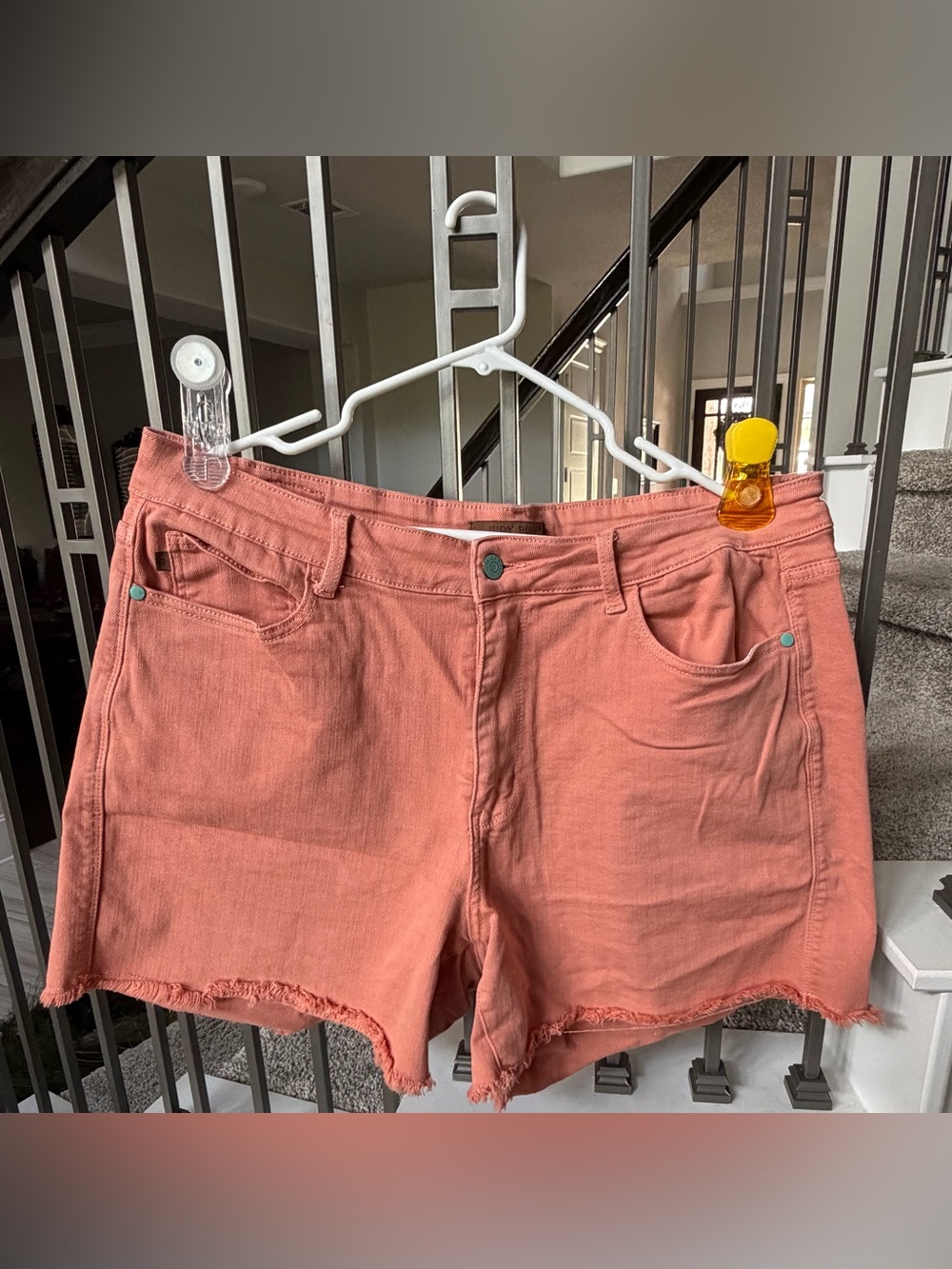 Judy Blue Women's Coral Denim Cutoff Shorts Size 3xl